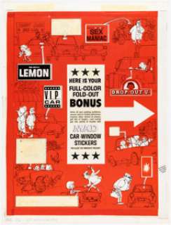 Aragonés, Sergio | Sergio Aragonés The Worst from MAD #11 "Car-Window Stickers" Illustration Original Art (EC, 1968).... | Heritage