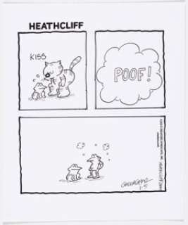 Comic strip artist - unidentified - Peter Gallagher Heathcliff Daily Comic Strip Original Art dated 1-5-2022 (Creators Syndicate, 2022). ...