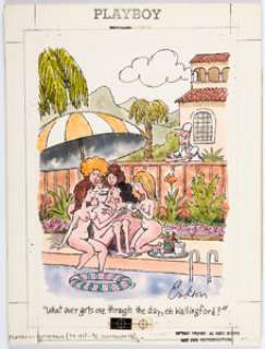 Men’s Magazine Artist | Erikson Playboy Single Panel Gag Cartoon Illustration Original Art (HMH, c. 1974-1981).... | Heritage