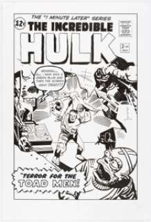 Unidentified artist - superhero sketches - Tom Cook Incredible Hulk #2 "One-Minute-Later" Cover Original Art (c. 2000s)....