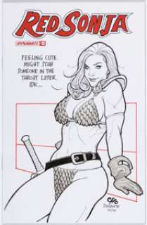 Cho, Frank | Frank Cho Red Sonja V5#13 Blank Cover Variant Original Art (Dynamite Entertainment, 2019) Condition: NM.... | Heritage