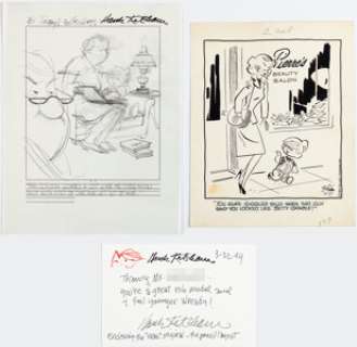 Ketcham, Hank - Hank Ketcham Comic Strip Dennis the Menace Original Art with Additional Preliminary Art and Inscribed Sketch-Cards... (Total: 4 Original Art)