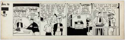 Gould, Chester | Chester Gould Dick Tracy Daily Comic Strip Original Art dated 4-30-47 (Chicago Tribune Syndicate, 1947). ... | Heritage