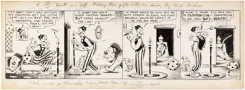 Fisher, Bud - Al Smith (as Bud Fisher) Mutt and Jeff Daily Comic Strip Original Art dated 12-19-29 (H.C. Fisher, 1929)....