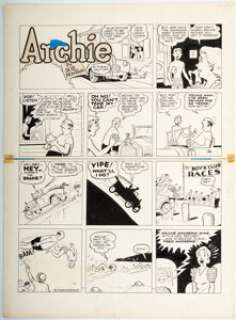 Montana, Bob | Bob Montana Archie Sunday Comic Strip Original Art dated 9-7-47 (McClure Newspaper Syndicate, 1947).... | Heritage