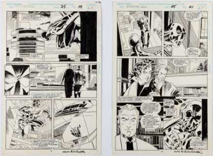 Leonardi, Rick - Rick Leonardi and Al Williamson Spider-Man 2099 #25 Story Pages 14 & 21 Original Art (Marvel, 1994).... (Total: 2 Original Art)