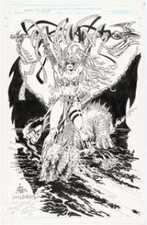 Gary Kwapisz - Angela #3 Pin-Up Original Art (Image, 1995)....