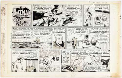 Al Plastino - Batman Sunday Comic Strip Original Art dated 12-8-68 (Ledger Syndicate, 1968). ...