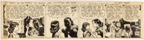 Milton Caniff | Terry and the Pirates Daily Comic Strip Original Art dated 5-19-42 with Letter and article Group of 3 (News Syndicate, 1942). | Heritage