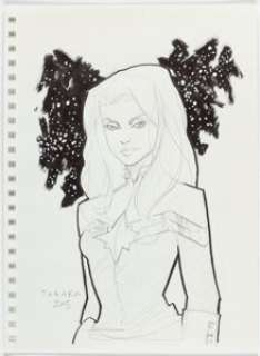 Marcio Takara - Captain Marvel (Carol Danvers) Sketch Original Art (2015).