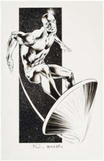 Jeff De Los Santos [Alan Davis printed blue lines] - Silver Surfer Illustration Original Art (2009).