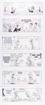 Scott Nickel - Eek! Daily Comic Strip Original Art Group of 6 (Andrews McMeel Syndicate, c. 2010s). (Total: 6 Original Art)