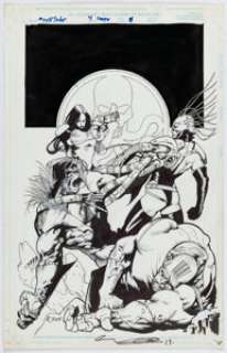 Ariel Olivetti Mystique & Sabretooth #4 Cover Original Art (Marvel, 1997). | Heritage