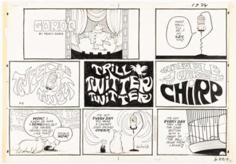 Gus Arriola (as Fency Singa) Gordo Sunday Comic Strip Original Art dated 9-8-68 (United Feature Syndicate, 1968).