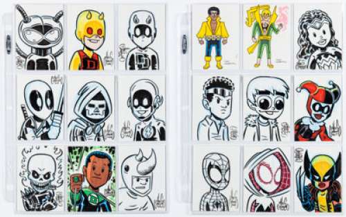 Chris Giarrusso, Fred Hembeck, Adam Warren, and others - Superhero Sketches and Sketch Cards Original Art and Print Group of 31 (c. 2000s). (Total: 31 Items)
