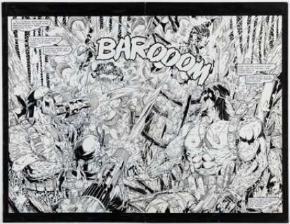 Tom Tenney and Jaime Mendoza Chapel #1 Double Splash Page 15-16 Original Art (Image, 1995).