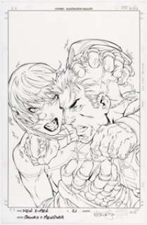 Mark Brooks and Jaime Mendoza New X-Men #21 Cover Original Art (Marvel, 2006).