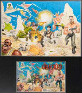 Bill Wray Cracked #225 Wraparound Cover Original Art (Globe Communications, 1987). | Heritage