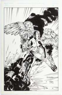 Georges Jeanty and Mike Taylor - Poizon and Morbid Angel Pin-Up Illustration Original Art (1995).