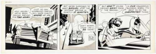 Joe Giella (as Bob Kane) Batman Daily Comic Strip Original Art dated 6-20-67 (The Ledger Syndicate/National Periodical Publications, 1967). | Heritage