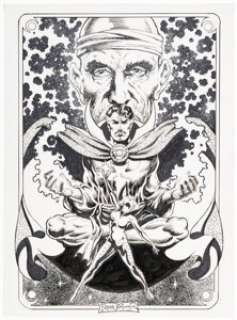 Frank Brunner Marvel Treasury Edition #6 Doctor Strange Re-Creation Pin-Up Illustration Original Art (2017). | Heritage