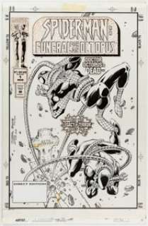 Ron Lim and Al Milgrom Spider-Man: Funeral for an Octopus #1 Cover Scarlet Spider Original Art (Marvel, 1995). | Heritage