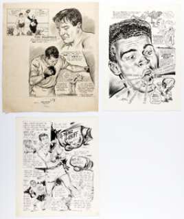 Sports Cartoonists - Newspaper Illustrations and Painting Original Art Group of 5 (undated). (Total: 5 Original Art) | Heritage