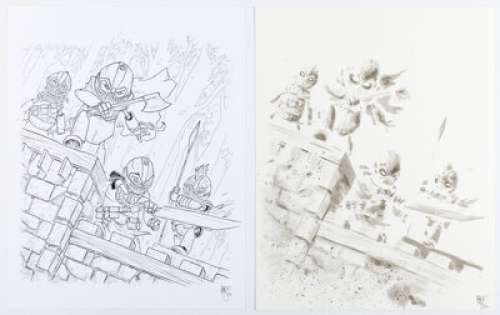 Ben Bishop Canto II: The Hollow Men #1 Variant Cover Original Art Group of 2 (IDW, 2020).