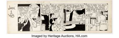 Chester Gould Dick Tracy Daily Comic Strip Original Art dated 1-1-48 (Chicago Tribune, 1948). | Heritage