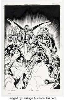 Mark Bagley and Greg Adams Thunderbolts #48 Cover Original Art (Marvel, 2001). | Heritage