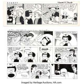 Guy Gilchrist and Michael H Price Nancy Sunday Comic Strip and Parody Strip Original Art (United Feature Syndicate, 1997). (Total: 2 Original Art)