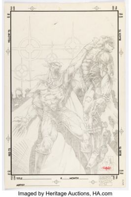 Doug Wheatley Blade: The Vampire-Hunter #2 Cover Re-Creation Original Art (1995).