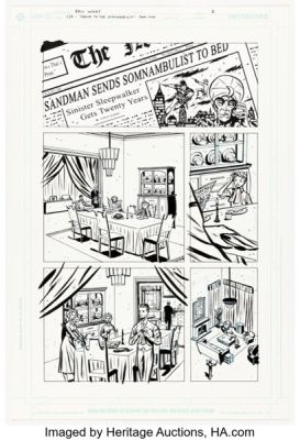 Eric Wight "Dance of the Somnambulist" JSA Unpublished Story Page 2 Original Art (DC, c. 2000s).