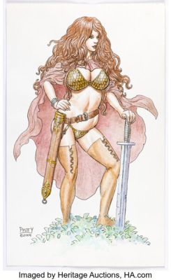 Sean Patty - Red Sonja Specialty Pin-Up Illustration Original Art (2009).
