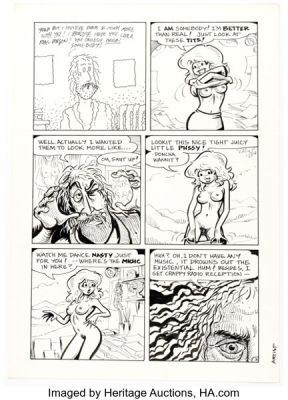 Larry Welz Cherry #6 "The Artist in Torment" Story Page 3 Original Art (Last Gasp, 1988). | Heritage