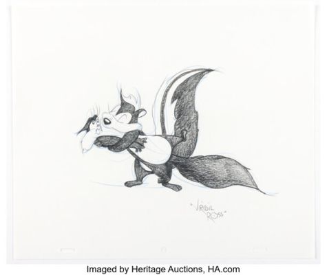 Virgil Ross - Pepé Le Pew and Penelope Pussycat Illustration Original Art (undated). | Heritage
