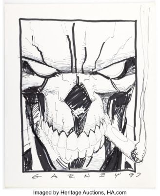 Ron Garney - Red Skull Sketch Original Art (1997). | Heritage