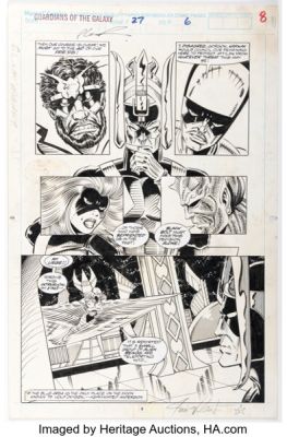 Jim Valentino and Rob Liefeld Guardians of the Galaxy #27 Story Page 6 Original Art (Marvel, 1992). | Heritage