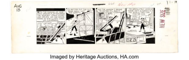 Chester Gould Dick Tracy Comic Strip Original Art dated 8-13-56 (Chicago Tribune, 1956). | Heritage