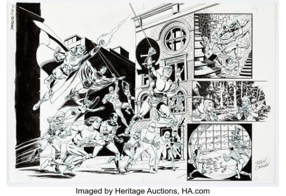 Jerry Ordway Earth Prime #4: Stargirl Double Page Spread 14-15 Original Art (DC, 2022). | Heritage
