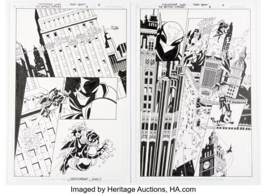 Christopher Jones and Terry Beatty The Batman Strikes! #8 Story Pages 15-16 Original Art (DC, 2005). (Total: 2 Original Art)
