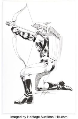 Mike Grell - Green Arrow illustration Original Art (undated). | Heritage