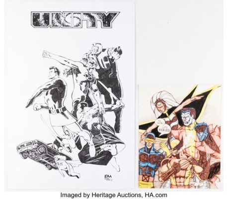 Comic Artists - X-Men and Unity Illustrations Original Art Group of 2 (1986/1990s). (Total: 2 Original Art) | Heritage