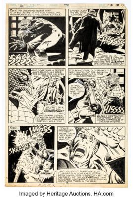 Frank Springer and Ricardo Villamonte The Spectacular Spider-Man #40 Spider-Lizard Story Page 11 Original Art (Marvel, 1980).