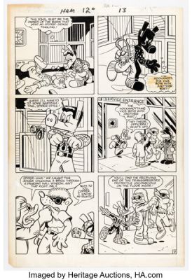 Joe Albelo and Pierre Fournier Peter Porker, the Spectacular Spider-Ham #12 Story Page 9 Original Art (Marvel, 1986). | Heritage