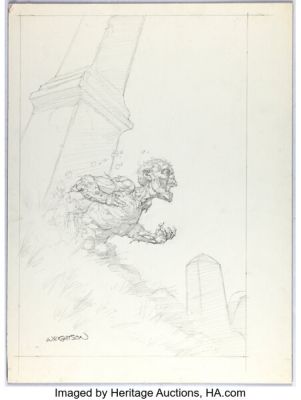 Bernie Wrightson - Zombie T-Shirt Illustration Preliminary Original Art (1999). | Heritage