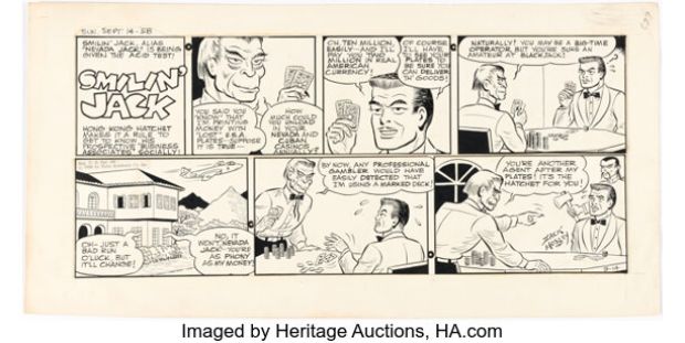 Zack Mosley Smilin’ Jack Sunday Comic Strip Original Art dated 9-14-58 (News Syndicate, 1958). | Heritage