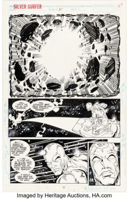 Ron Lim and Tom Christopher Silver Surfer #37 Story Page 16 Original Art (Marvel, 1990). | Heritage