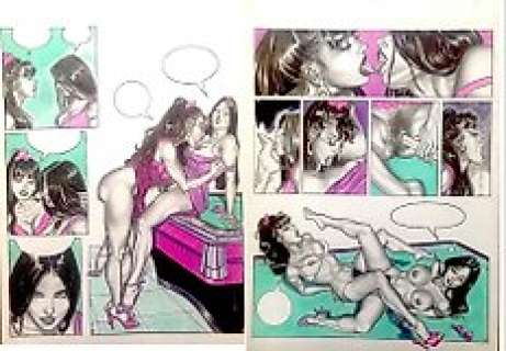 Selen by Giovanna Casotto - 2x tavole originali "Sex on Billiard" - Page volante | Catawiki
