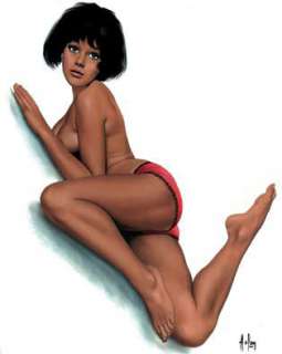 Aslan | Pin-up du magazine Lui n° 56, AoÃ»t 1968 Gouache originale signée | Kahn et Associés